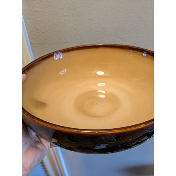 Sango Nova Brown 4933 Beige Tan Vegetable Pasta Serving Bowl 9" Wide 3" High - Picture 8 of 15